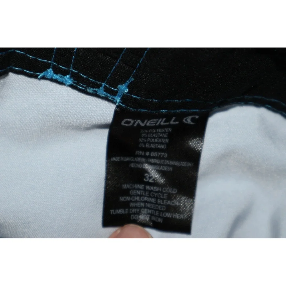 O'Neill Board Shorts Mens 32 Blue Striped Surfing Swim Trunks